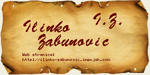 Ilinko Zabunović vizit kartica